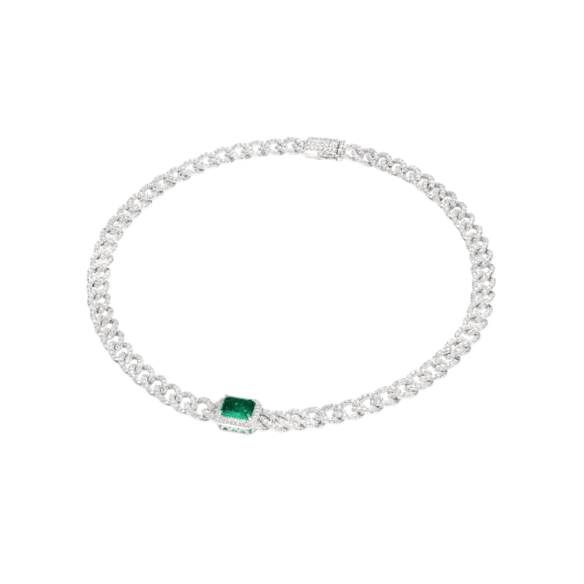 Emerald Ice Cuban Necklace - Gem Vivi