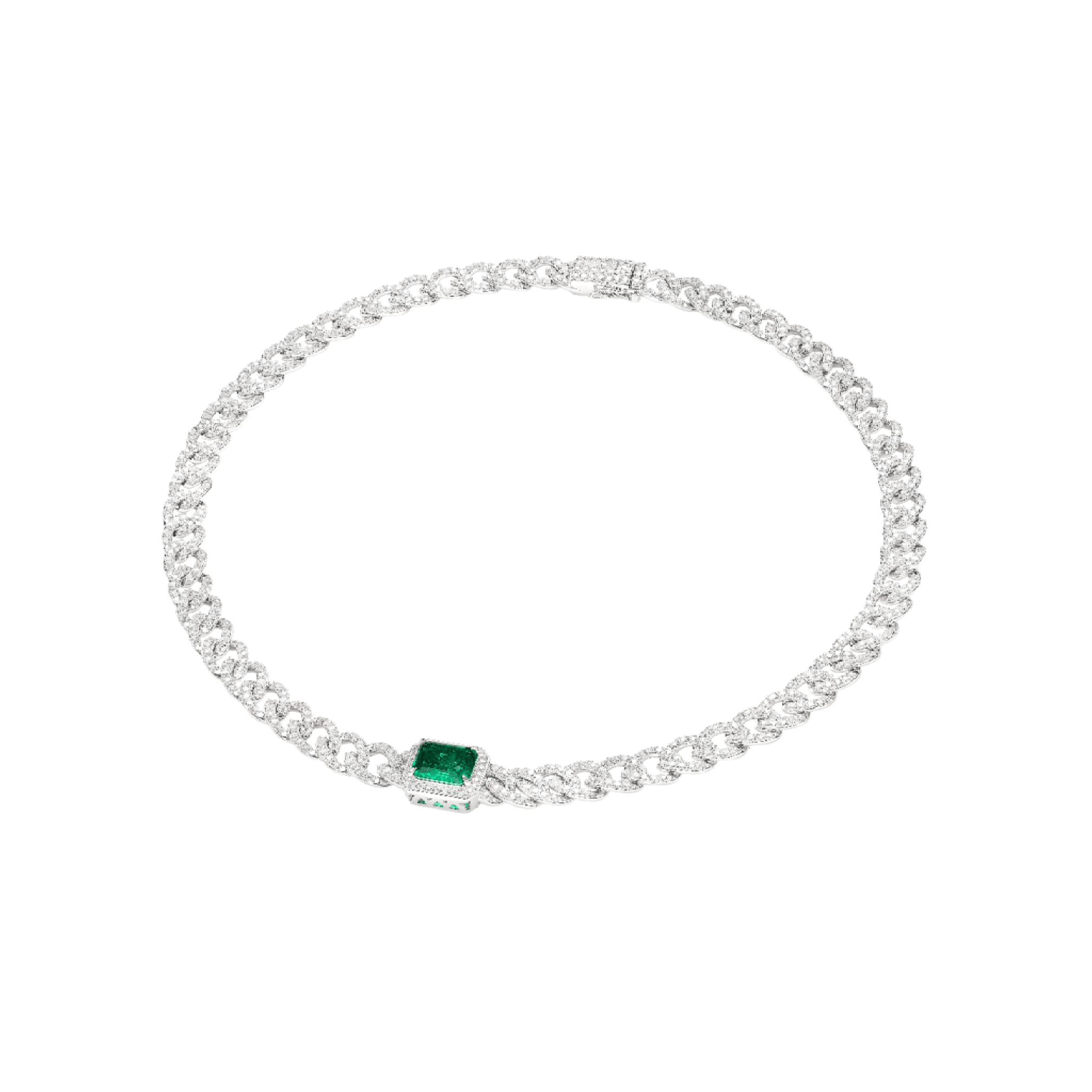 Emerald Ice Cuban Necklace - Gem Vivi