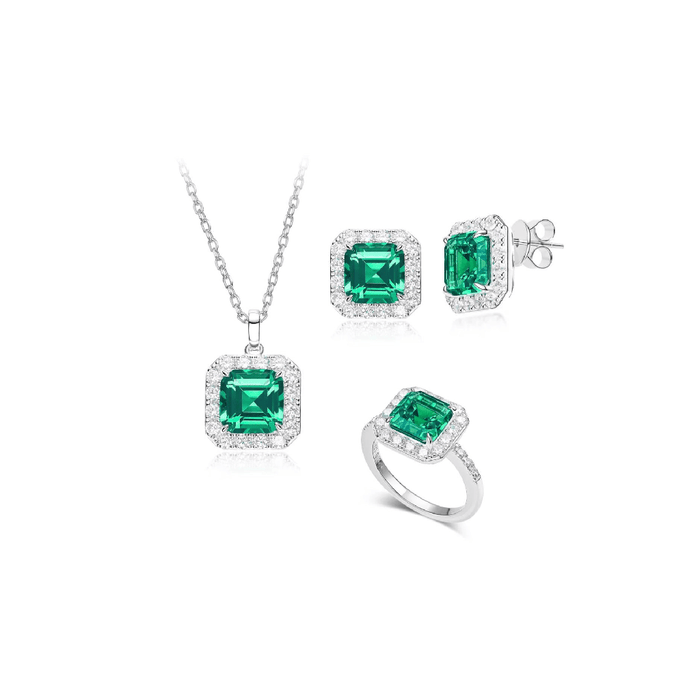 Emerald Lumina Halo Necklace - Gem Vivi