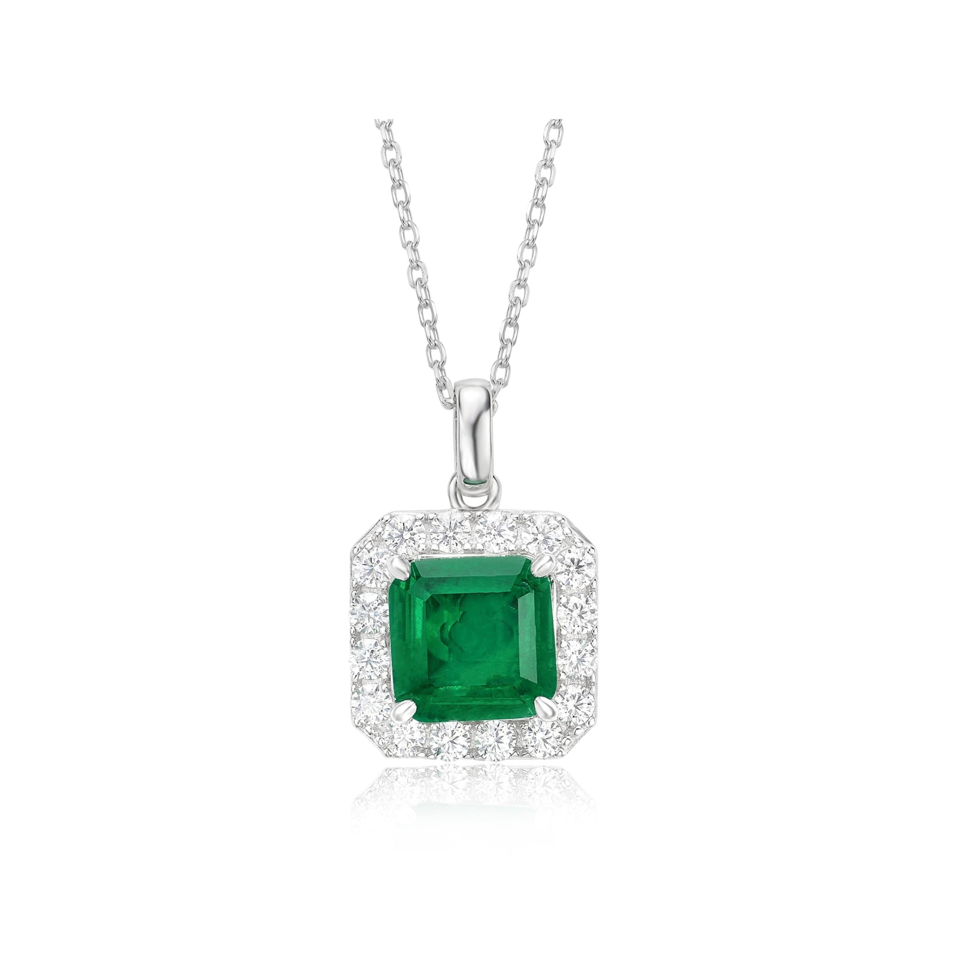 Emerald Lumina Halo Necklace - Gem Vivi