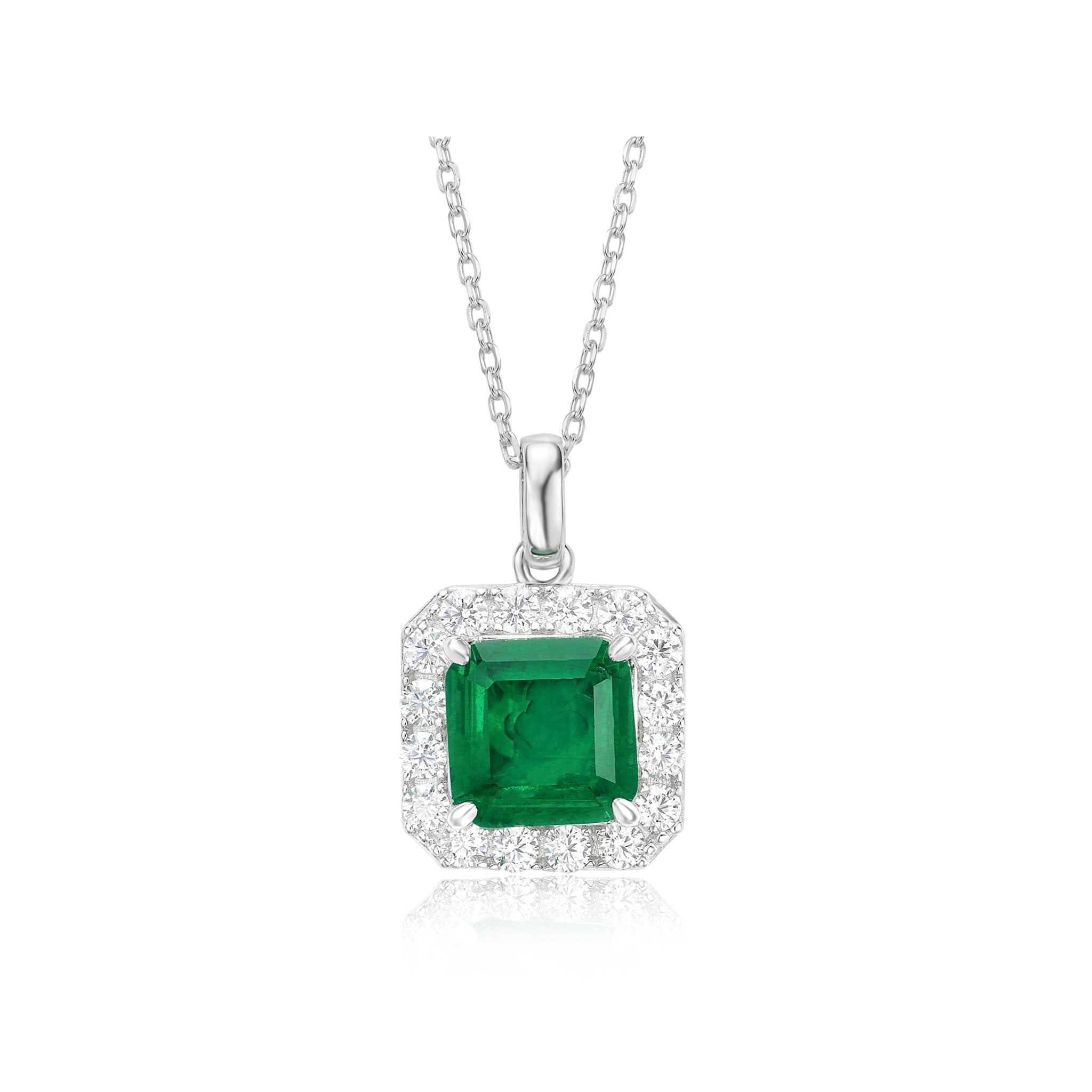 Emerald Lumina Halo Necklace - Gem Vivi