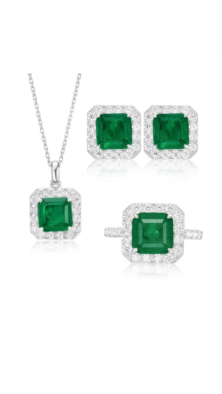 Emerald Lumina Halo Necklace - Gem Vivi