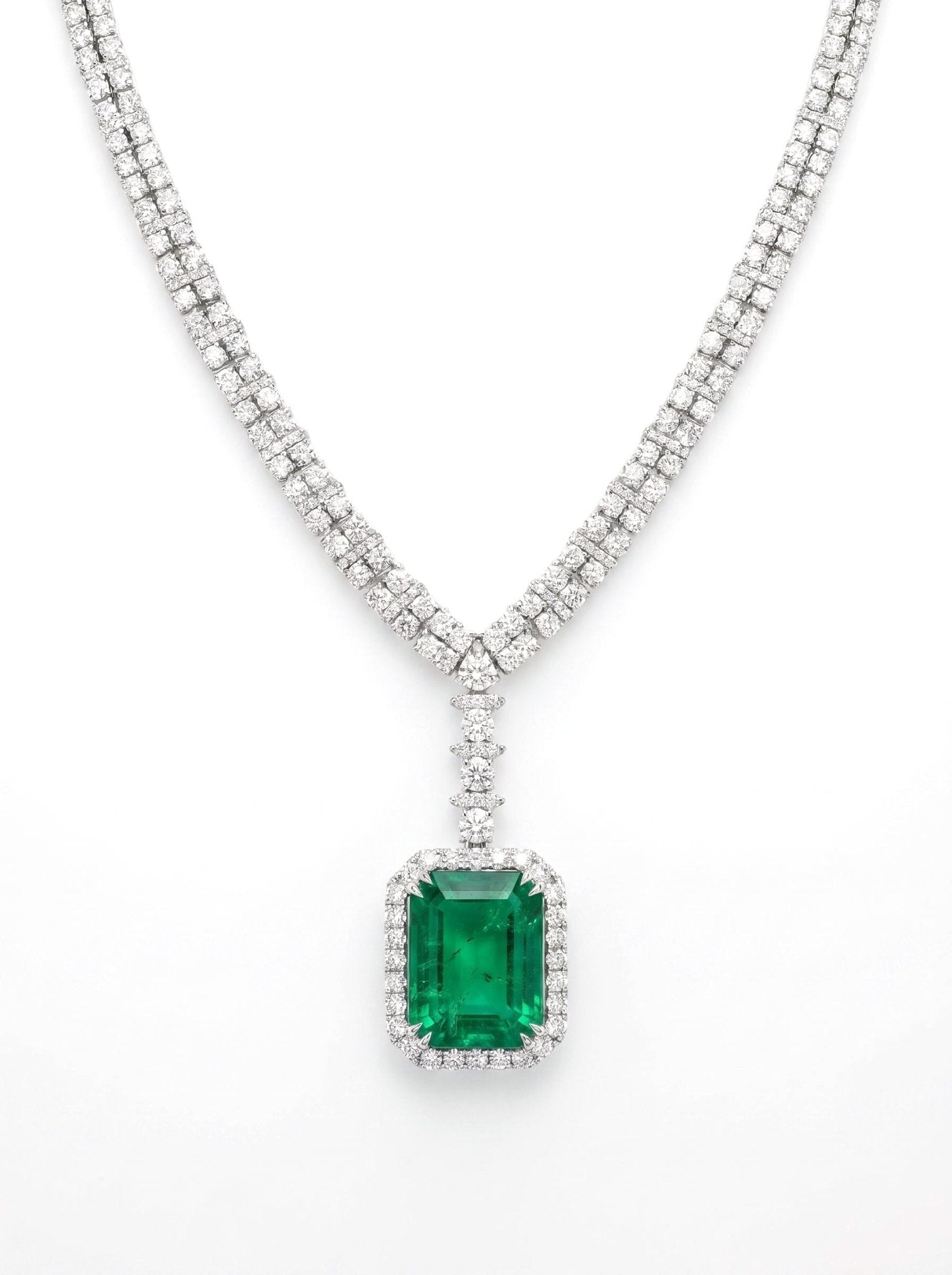 Emerald Luster Drop Statement Necklace - Gem Vivi