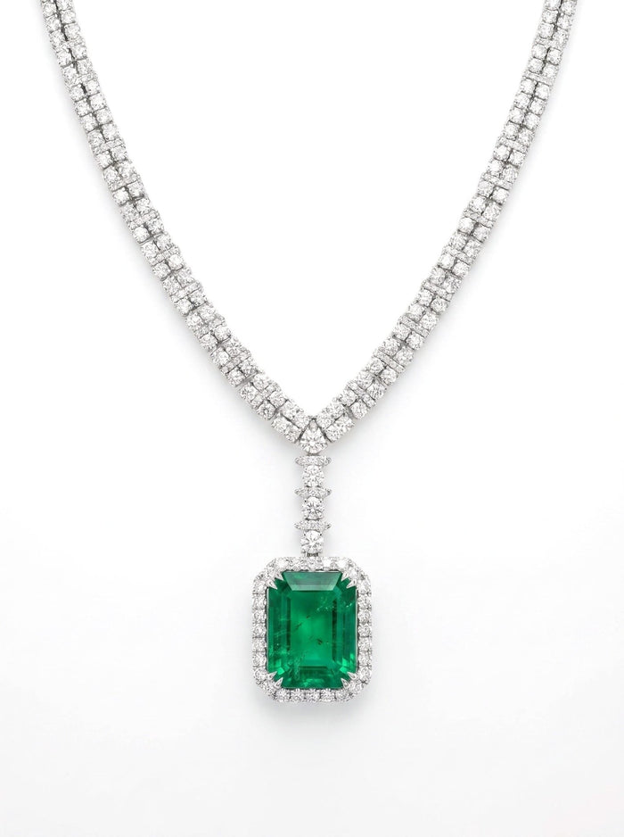 Emerald Luster Drop Statement Necklace - Gem Vivi