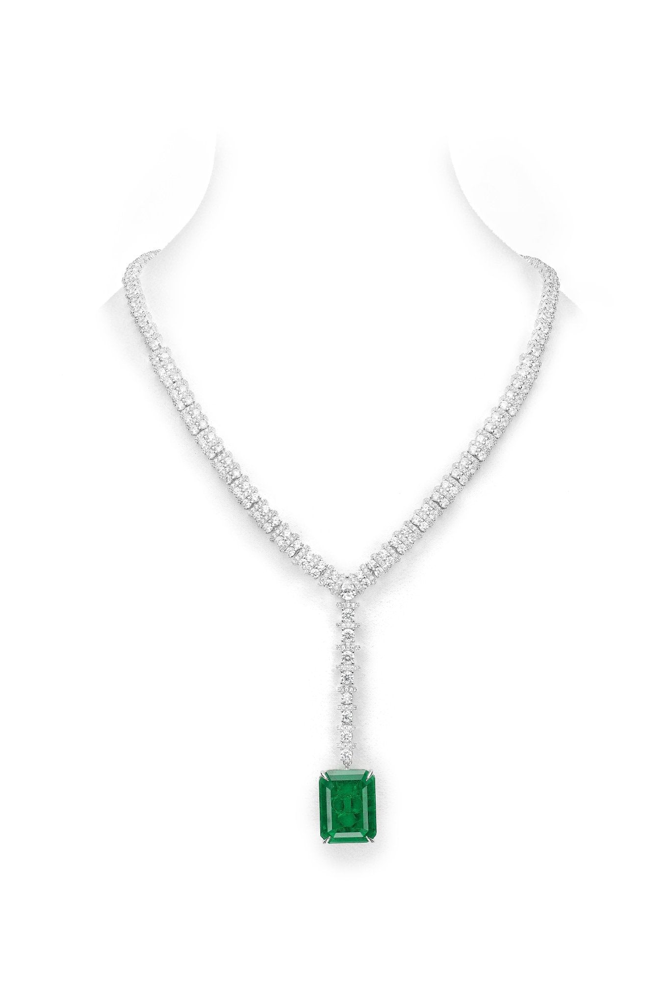Emerald Luster Drop Statement Necklace - Gem Vivi