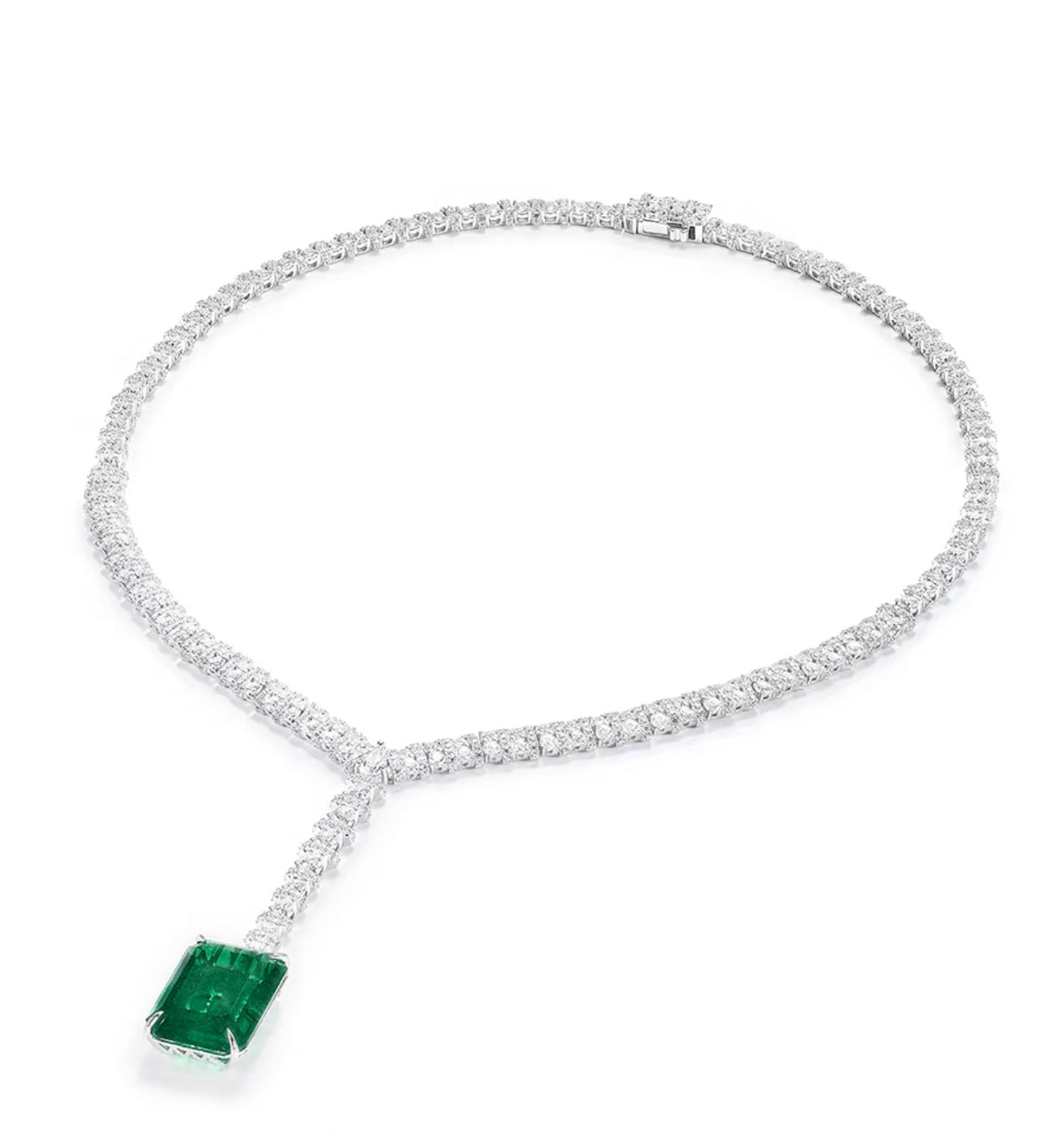 Emerald Luster Drop Statement Necklace - Gem Vivi