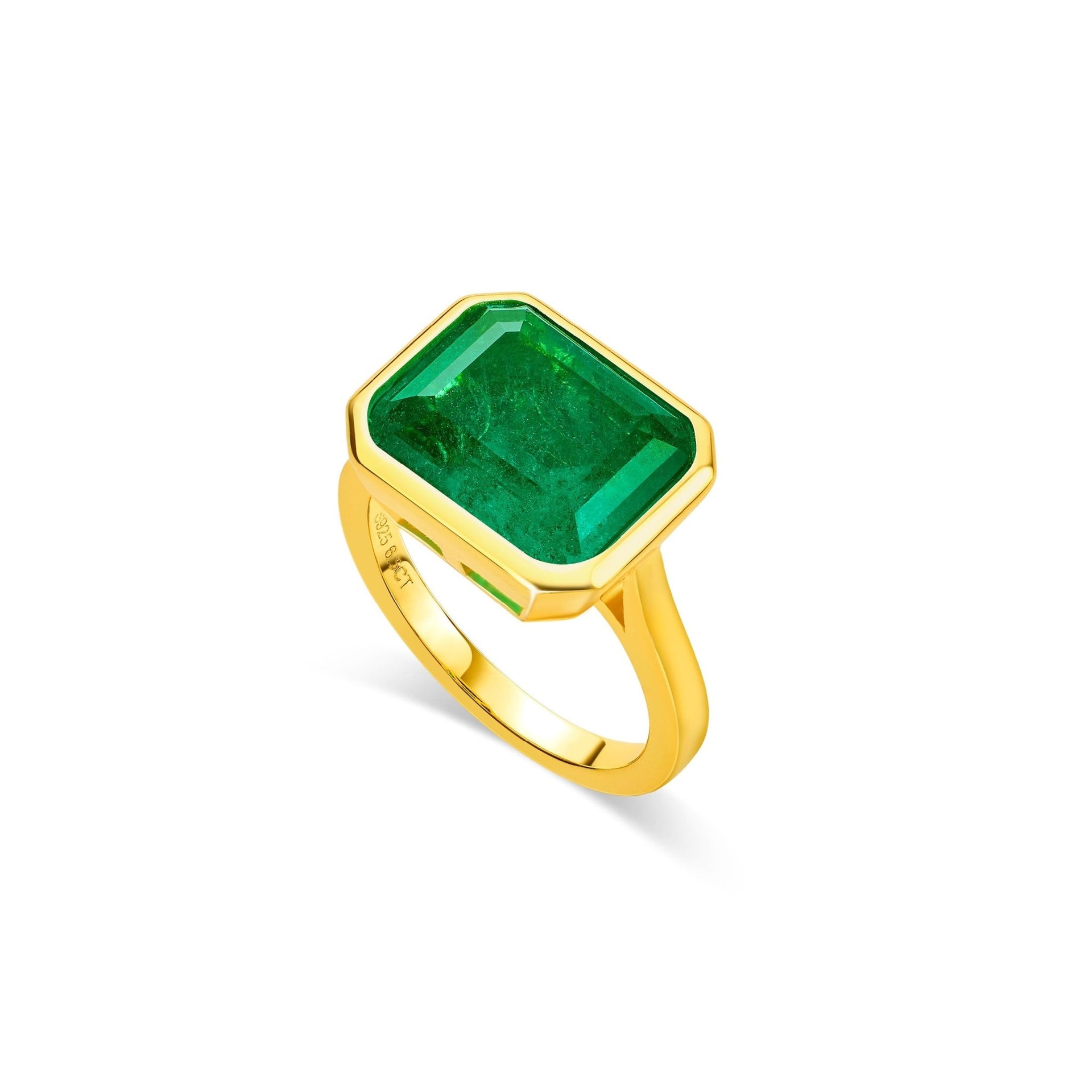 Emerald Luxe Golden Ring - Gem Vivi