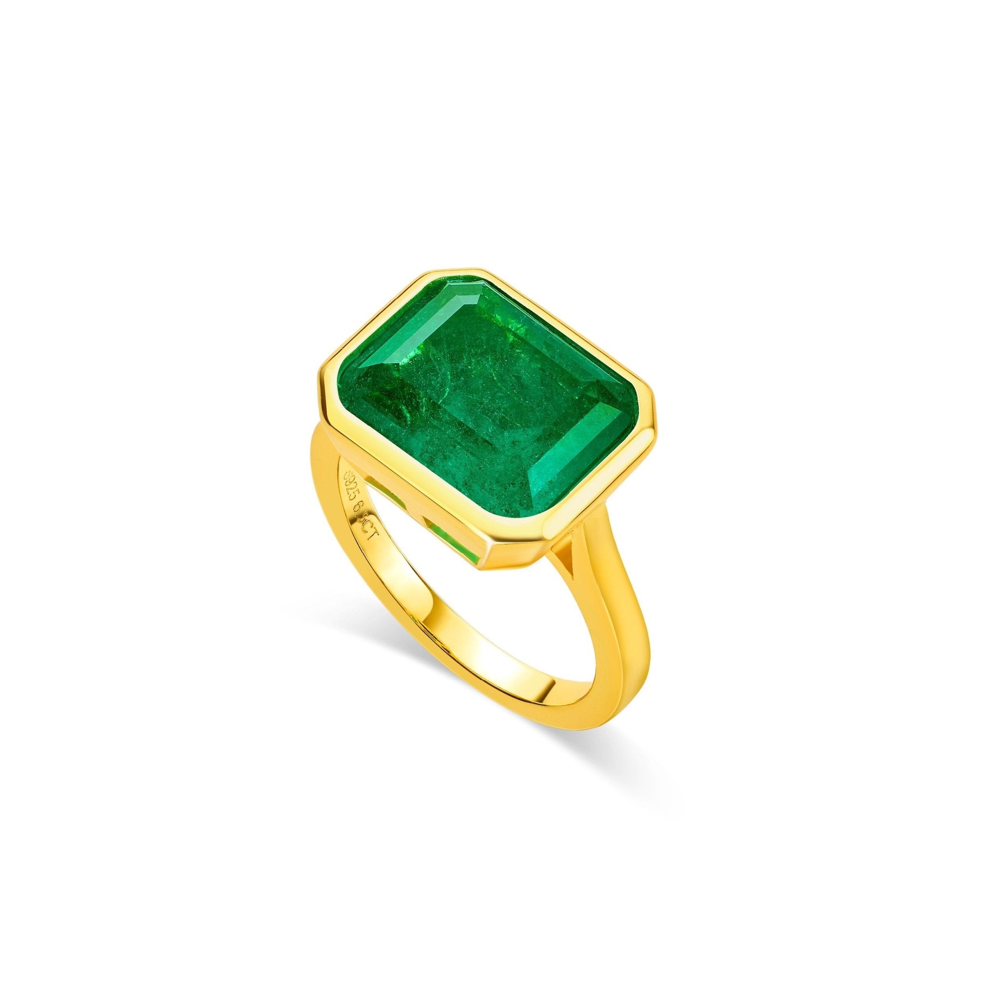 Emerald Luxe Golden Ring - Gem Vivi