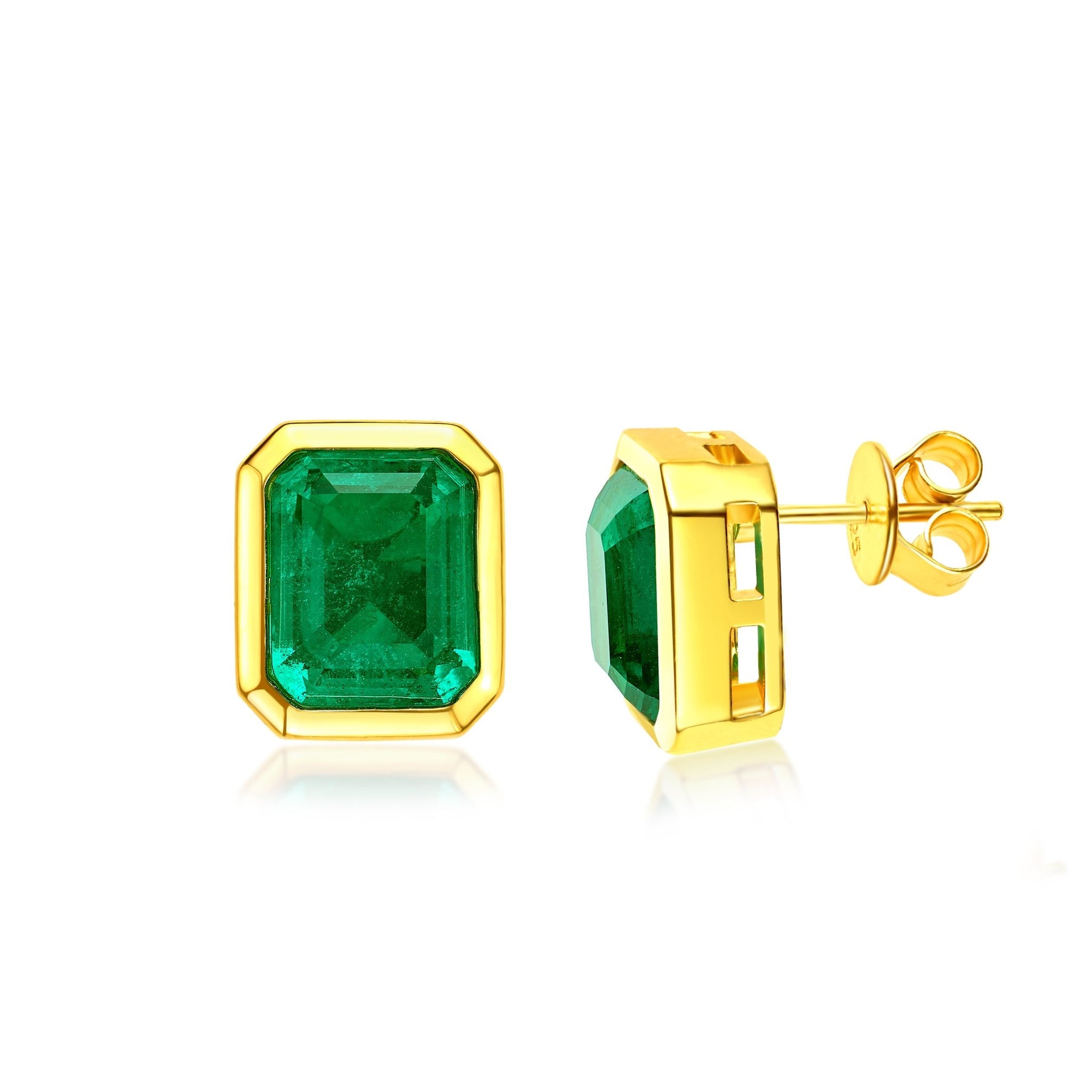 Emerald luxe Golden Stud Earrings - Gem Vivi