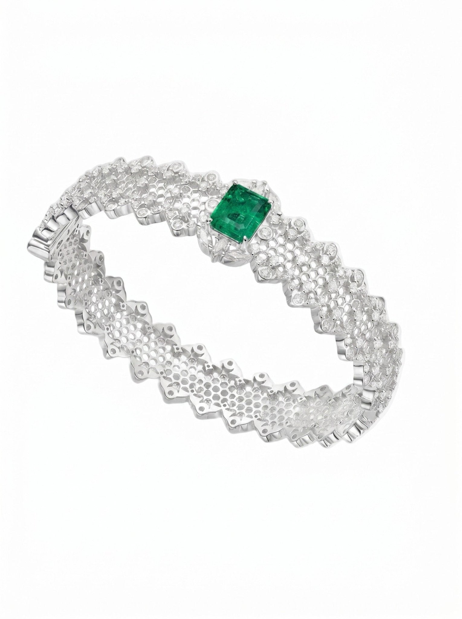 Emerald Mesh Bracelet - Gem Vivi