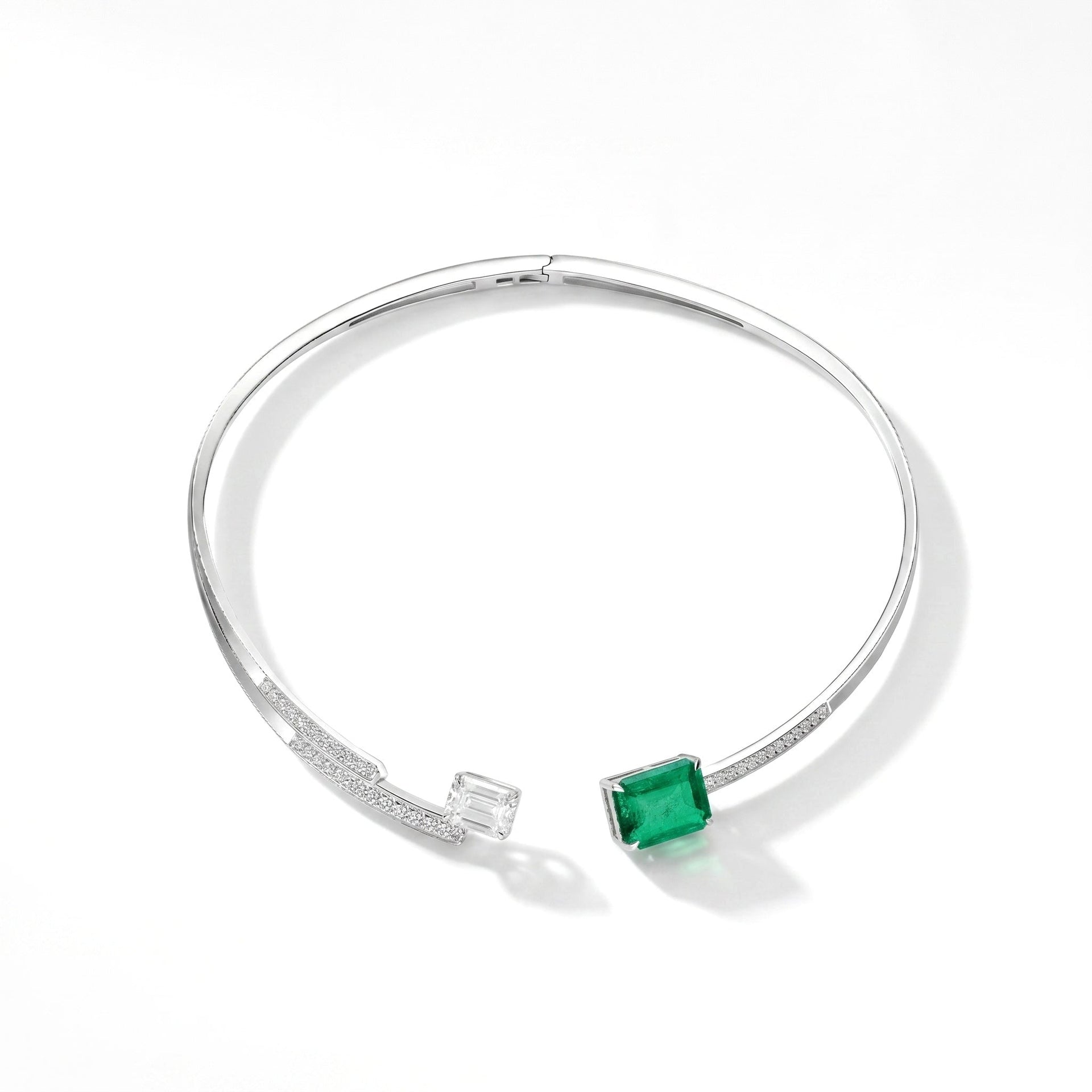 Emerald Open Collar Necklace - Gem Vivi