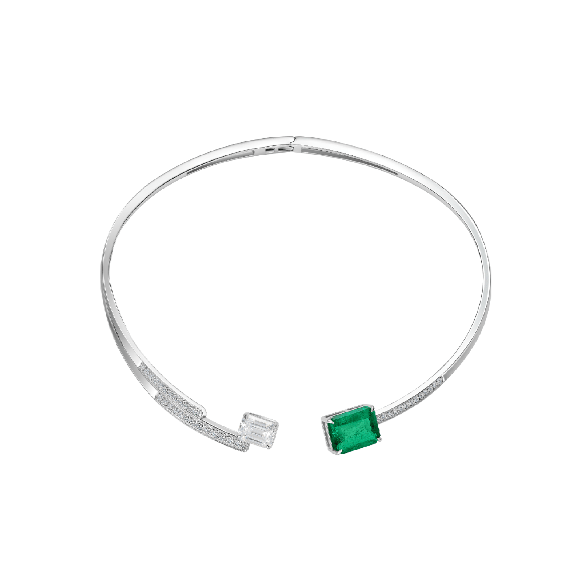 Emerald Open Collar Necklace - Gem Vivi