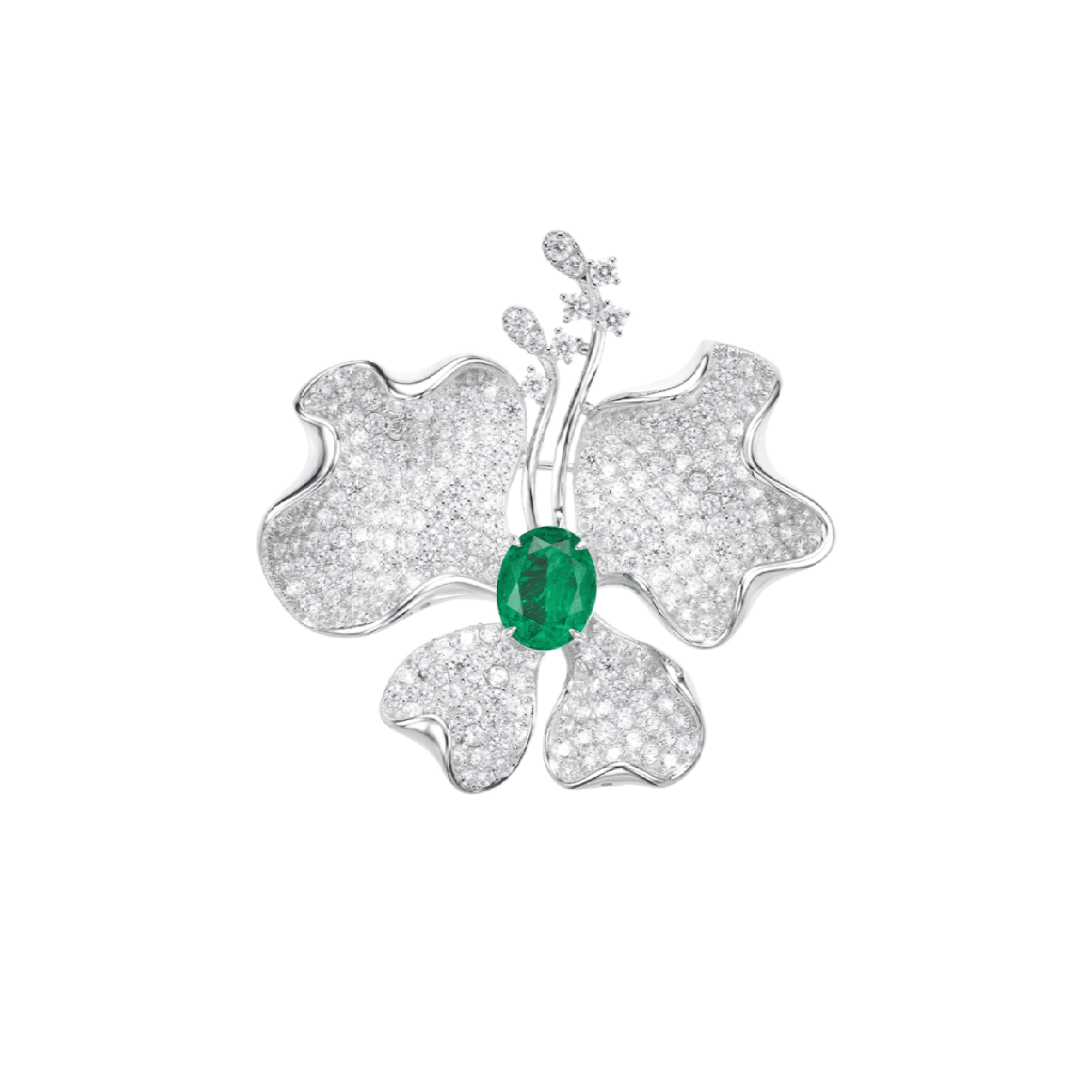 Emerald Orchid Brooch - Gem Vivi