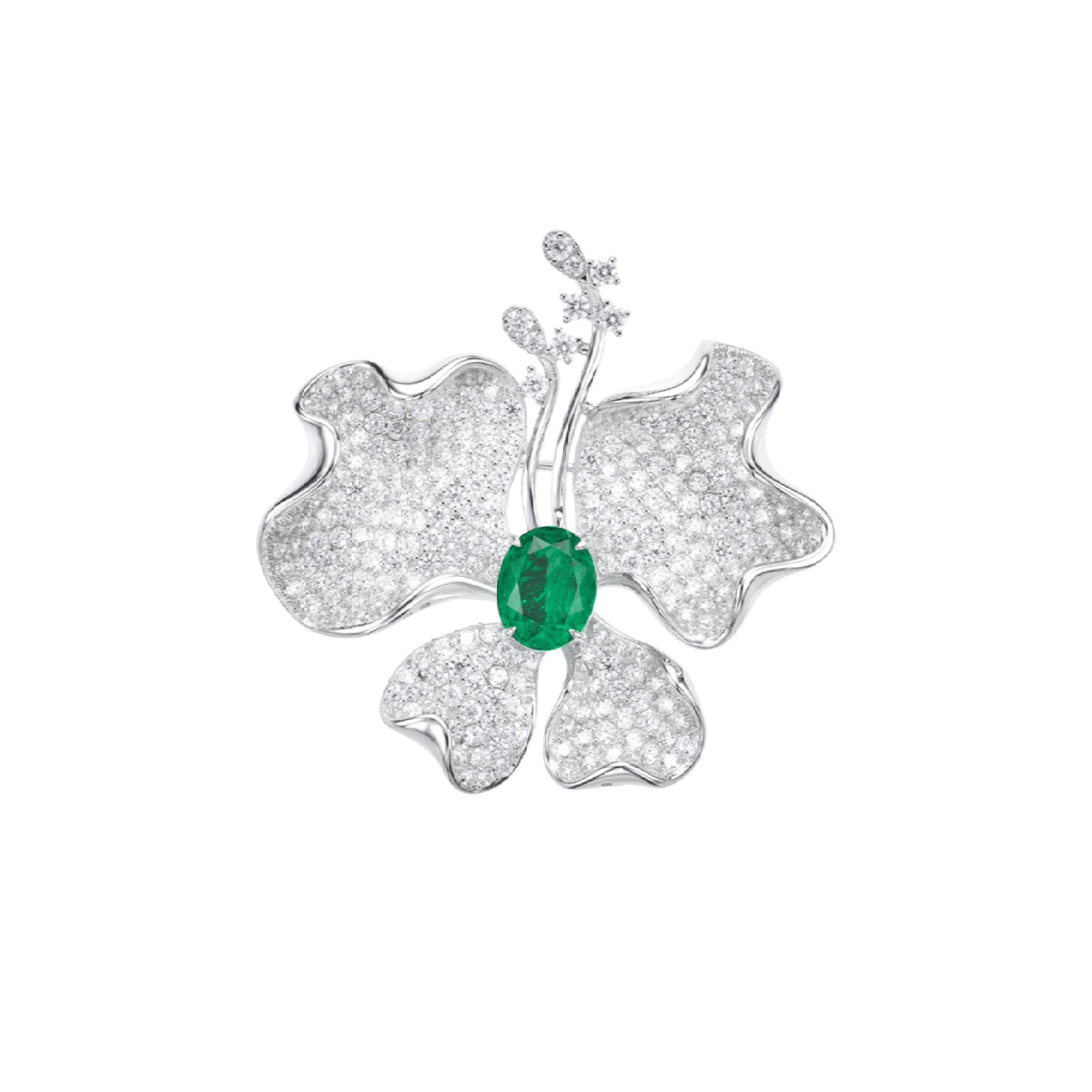 Emerald Orchid Brooch - Gem Vivi