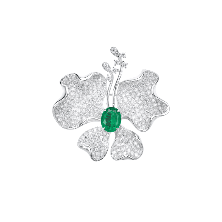 Emerald Orchid Brooch - Gem Vivi
