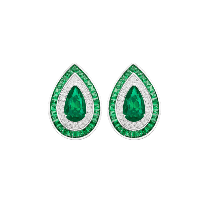 Emerald Teardrop Earrings - Gem Vivi