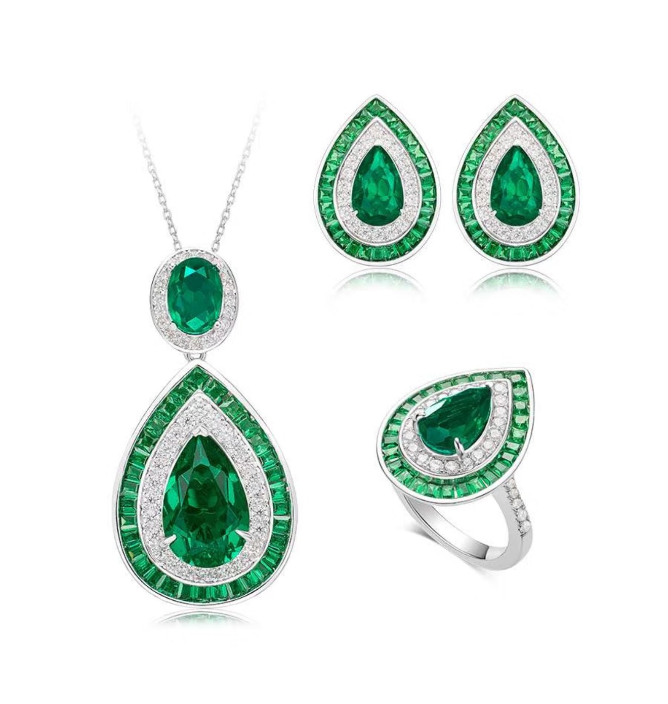 Emerald Teardrop Earrings - Gem Vivi
