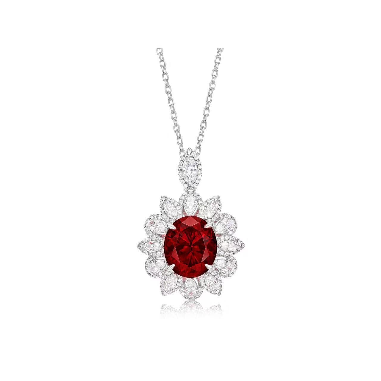 Evelyn Flower Halo Necklace - Gem Vivi