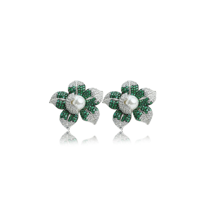 Garden Bloom Emerald Pearl Earrings - Gem Vivi