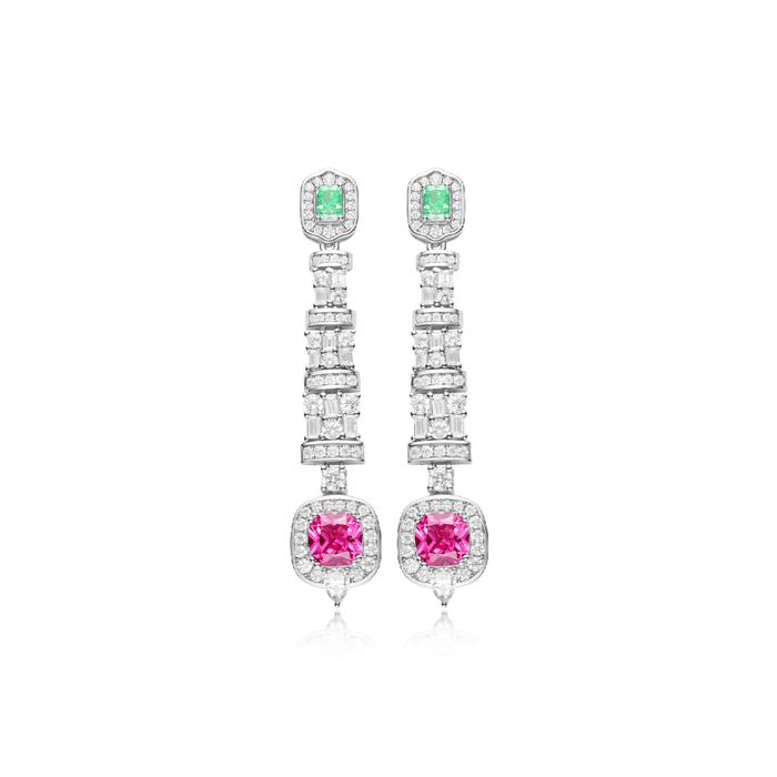 Garden Gala Sakura Pink Dangle Earrings - Gem Vivi