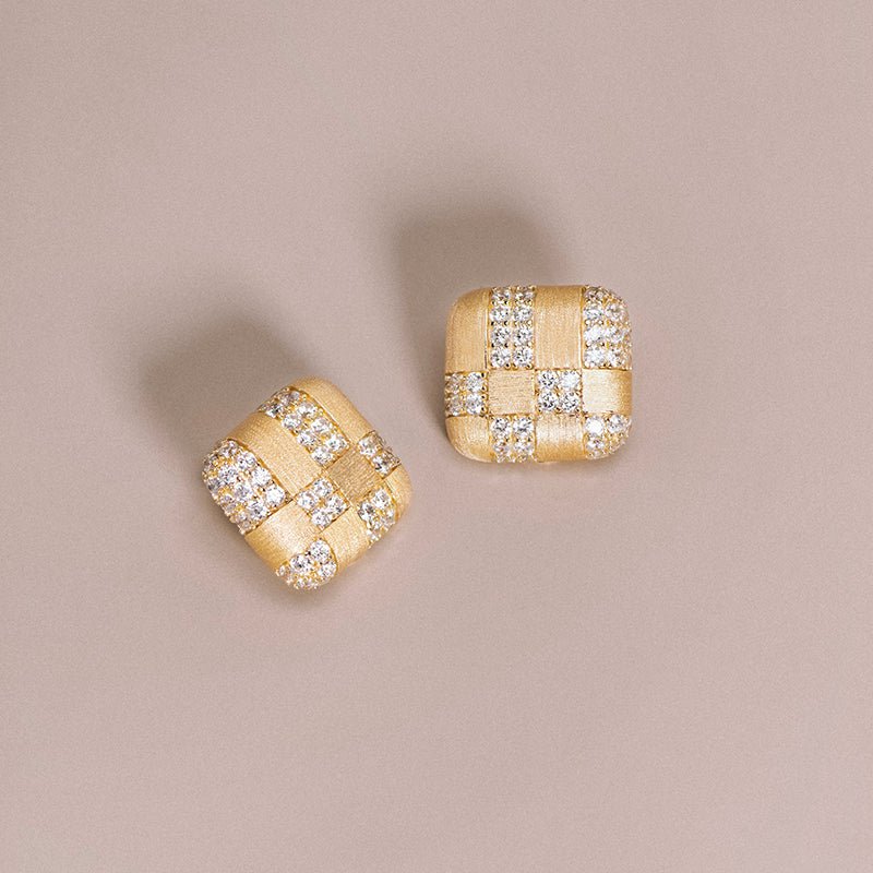 Gilded Woven Glow Studs - Gem Vivi