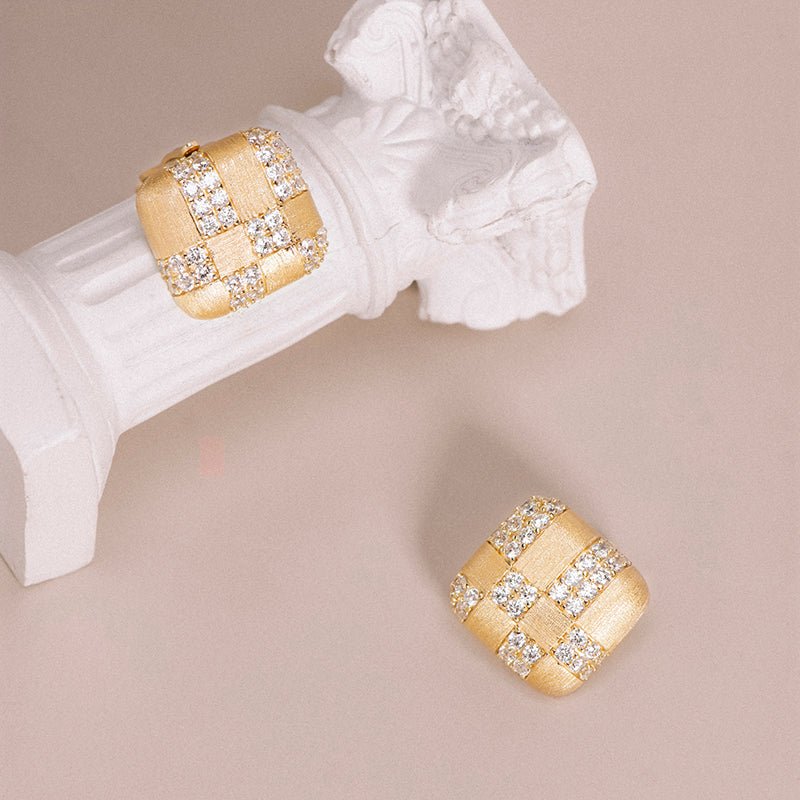 Gilded Woven Glow Studs - Gem Vivi