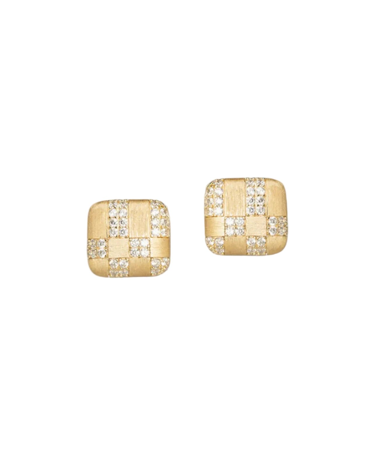 Gilded Woven Glow Studs Earrings - Gem Vivi