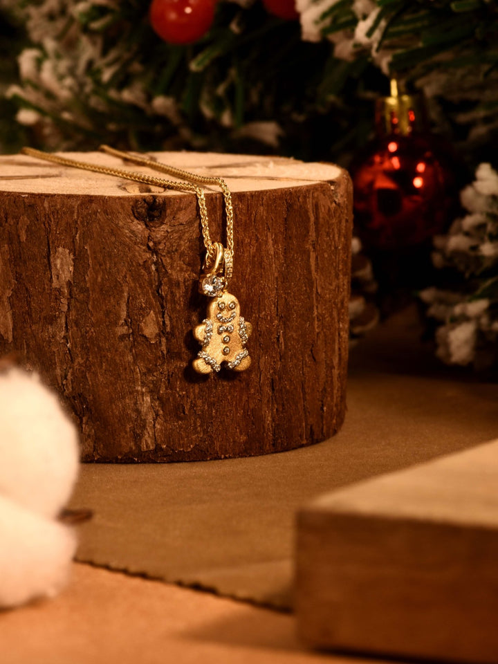 Gingerbread Sparkle Charm Necklace - Gem Vivi