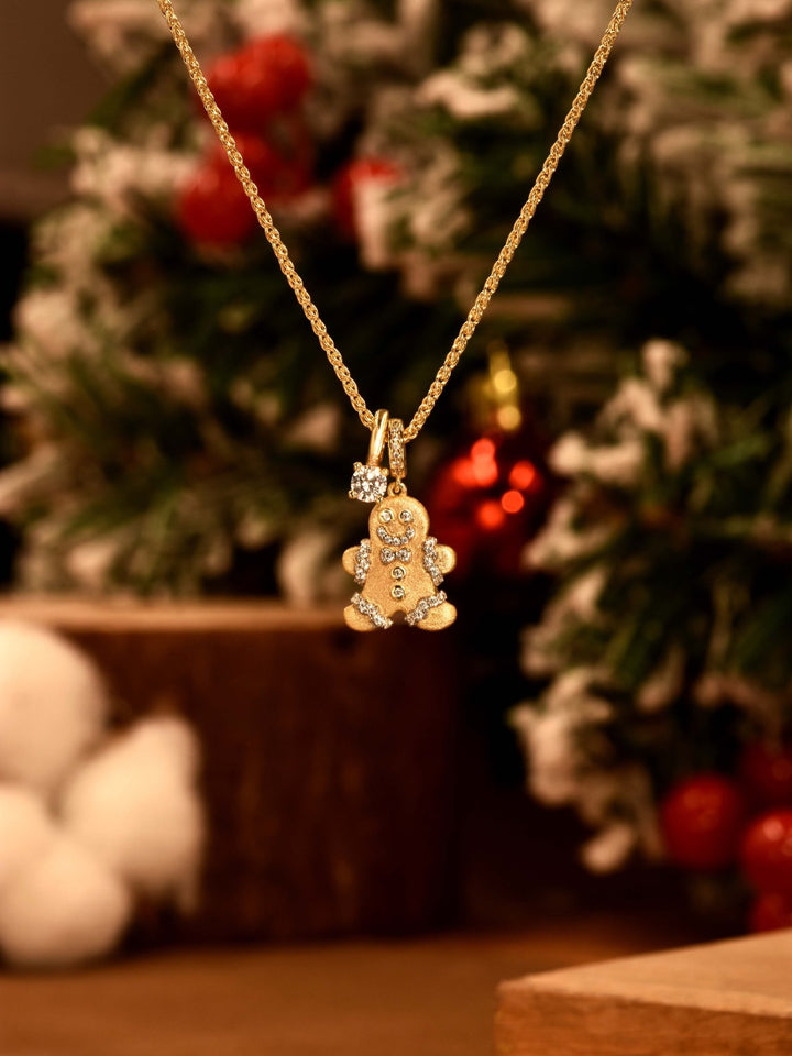 Gingerbread Sparkle Charm Necklace - Gem Vivi