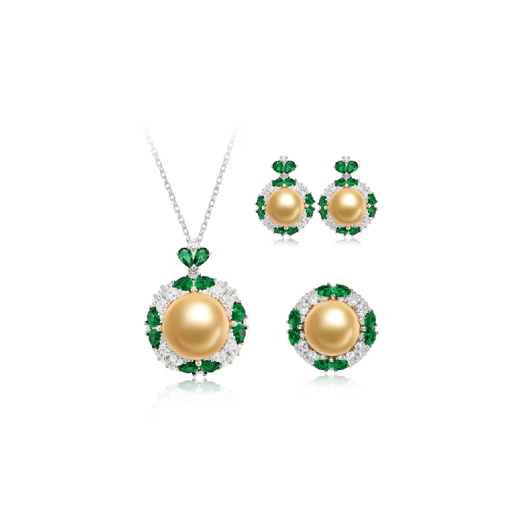 Glowing Pearl Halo Jewelry Set - Gem Vivi