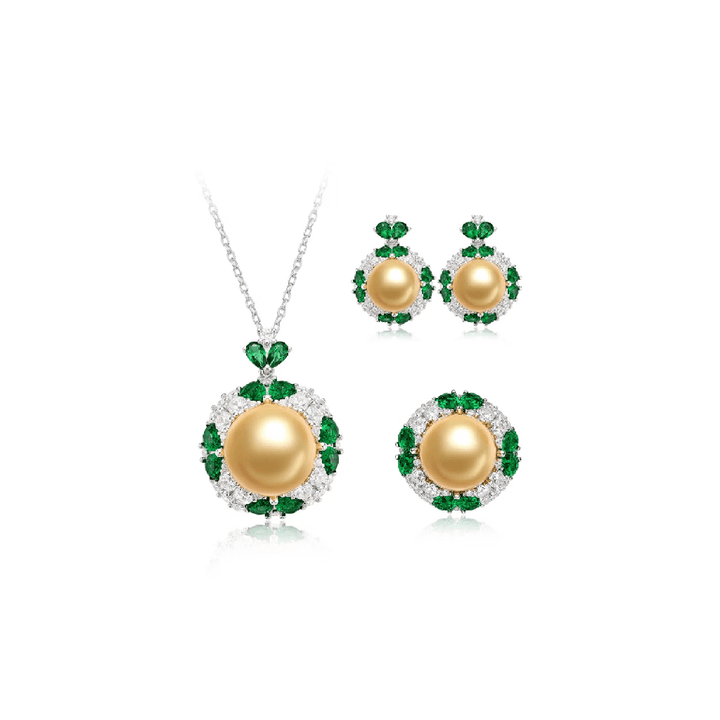 Glowing Pearl Halo Jewelry Set - Gem Vivi