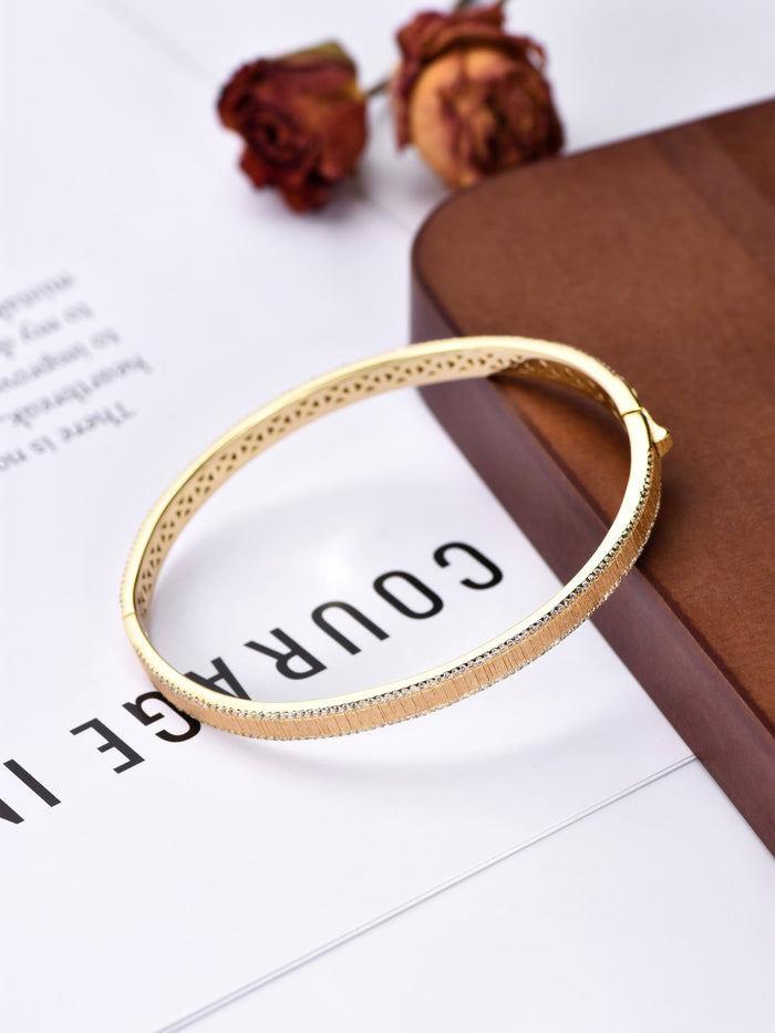 Gold Brushed Radiance Bangle - Gem Vivi