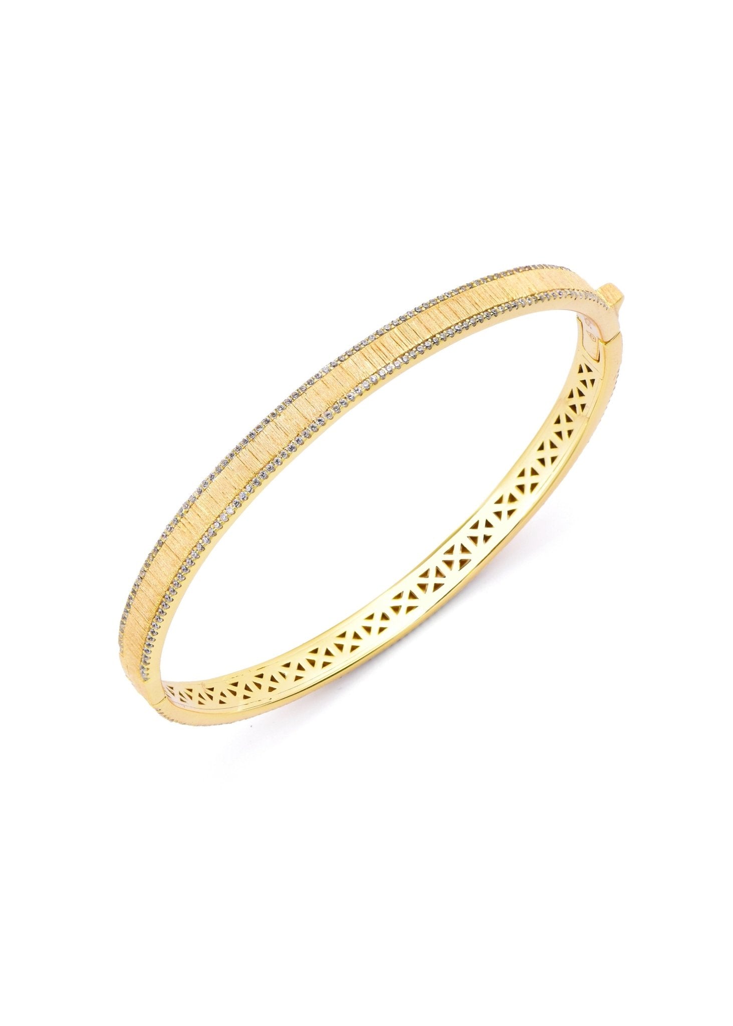 Gold Brushed Radiance Bangle - Gem Vivi