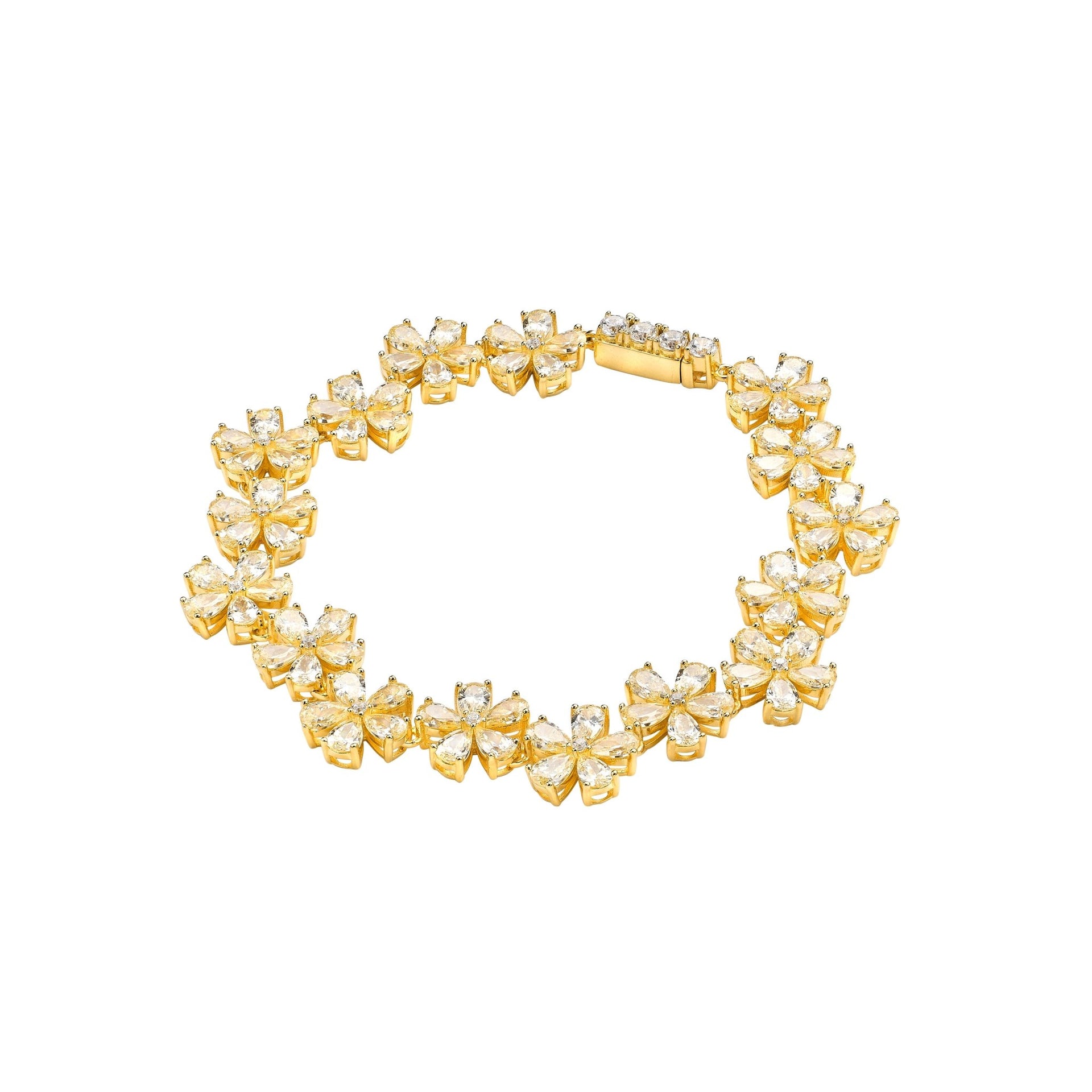 Golden Blossom Floral Bracelet - Gem Vivi