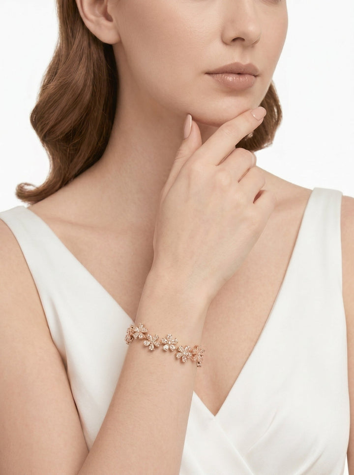Golden Blossom Floral Bracelet - Gem Vivi