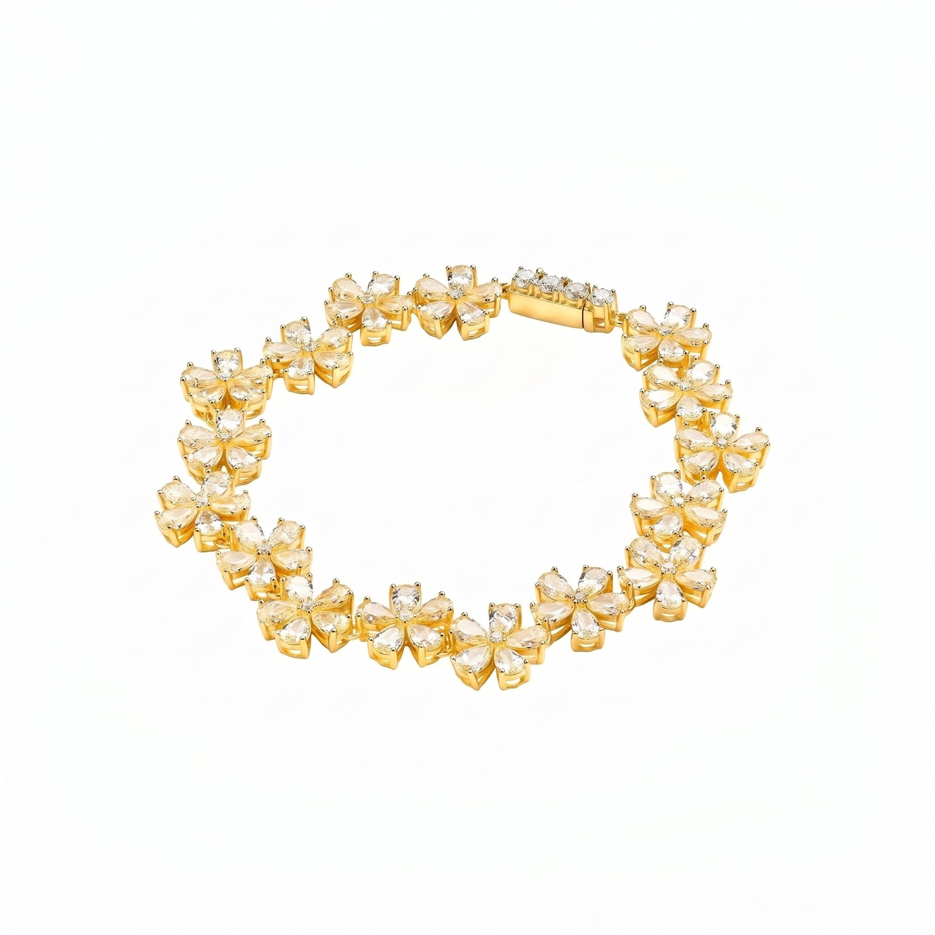 Golden Blossom Floral Bracelet - Gem Vivi