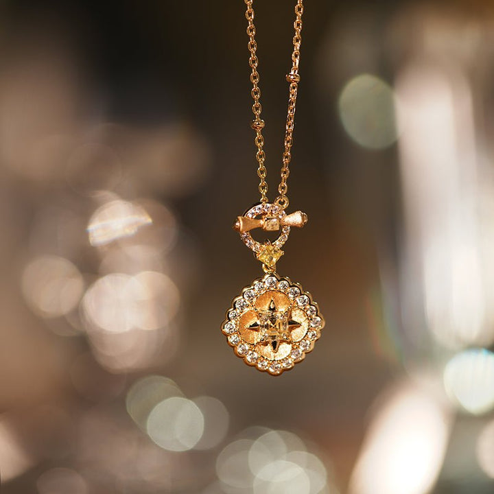 Golden Blossom Medallion Necklace - Gem Vivi