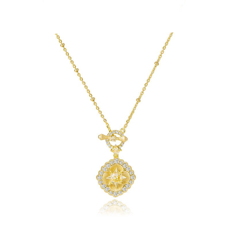 Golden Blossom Medallion Necklace - Gem Vivi