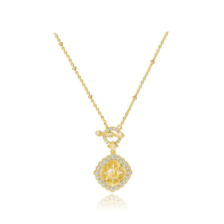 Golden Blossom Medallion Necklace - Gem Vivi