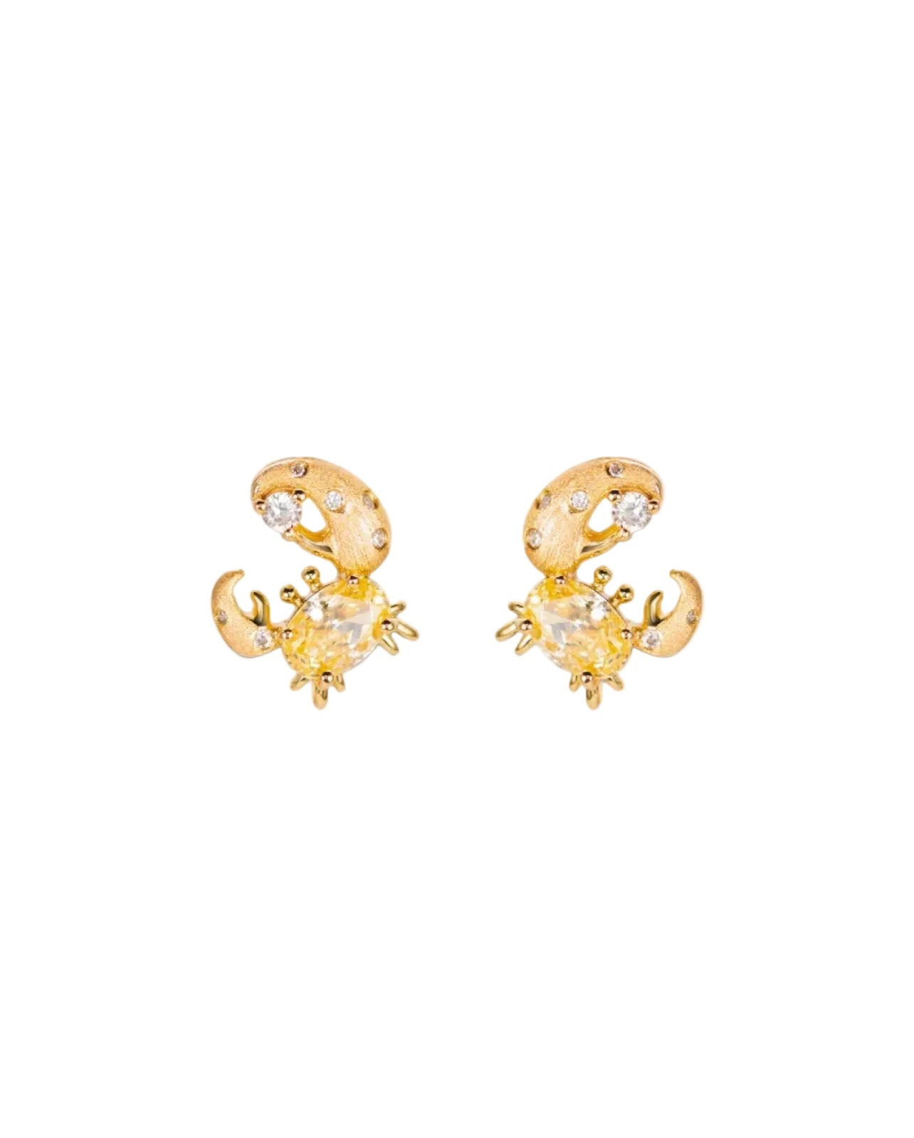 Golden Crab Stud Earrings - Gem Vivi