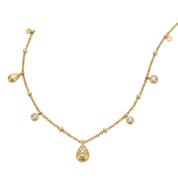 Golden Dewdrop Charm Necklace - Gem Vivi