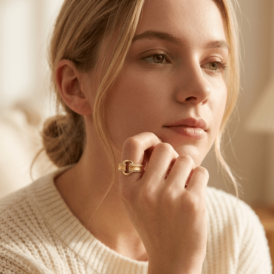 Golden Embrace loop Ring - Gem Vivi
