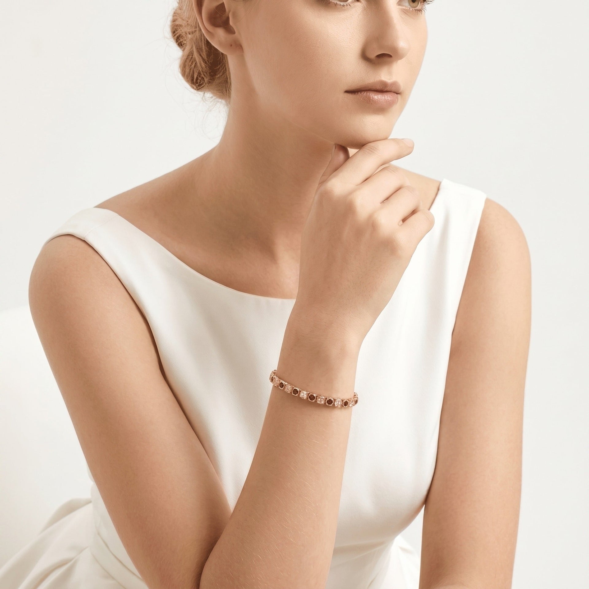Golden Emerald Garden Tennis Bracelet - Gem Vivi