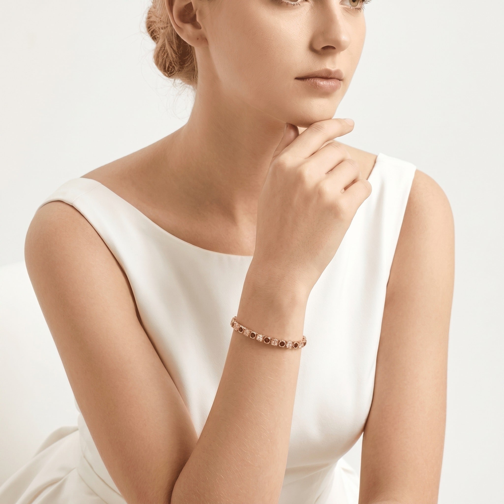 Golden Emerald Garden Tennis Bracelet - Gem Vivi