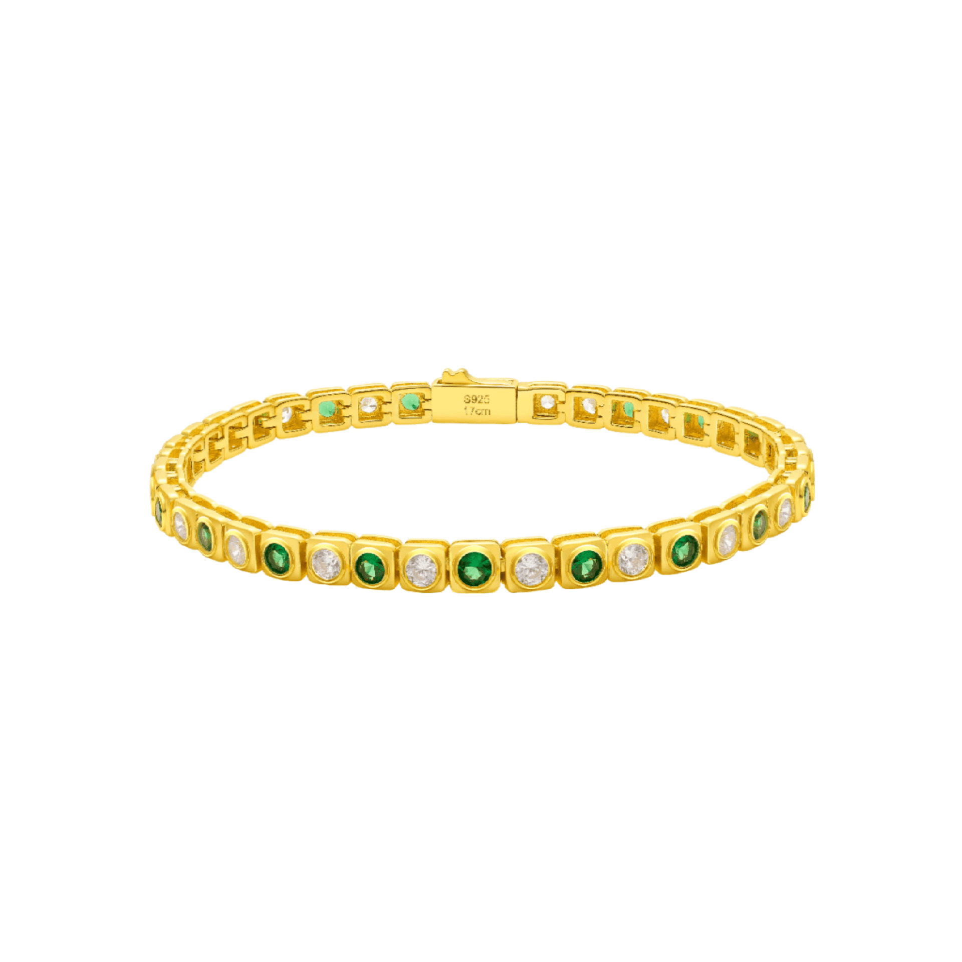 Golden Emerald Garden Tennis Bracelet - Gem Vivi
