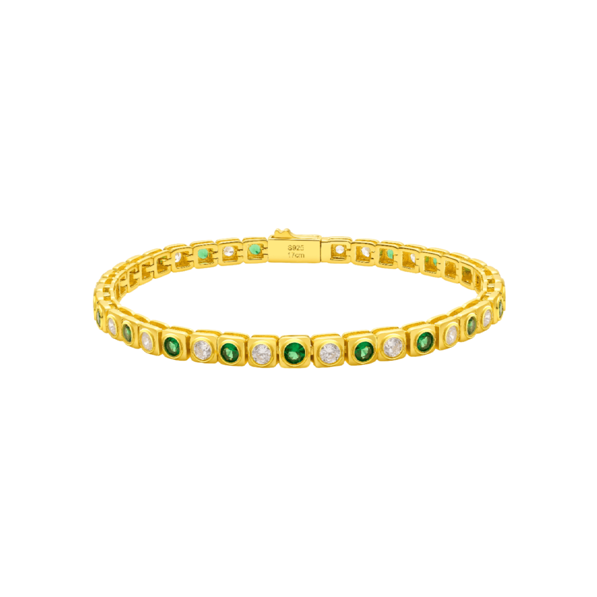 Golden Emerald Garden Tennis Bracelet - Gem Vivi