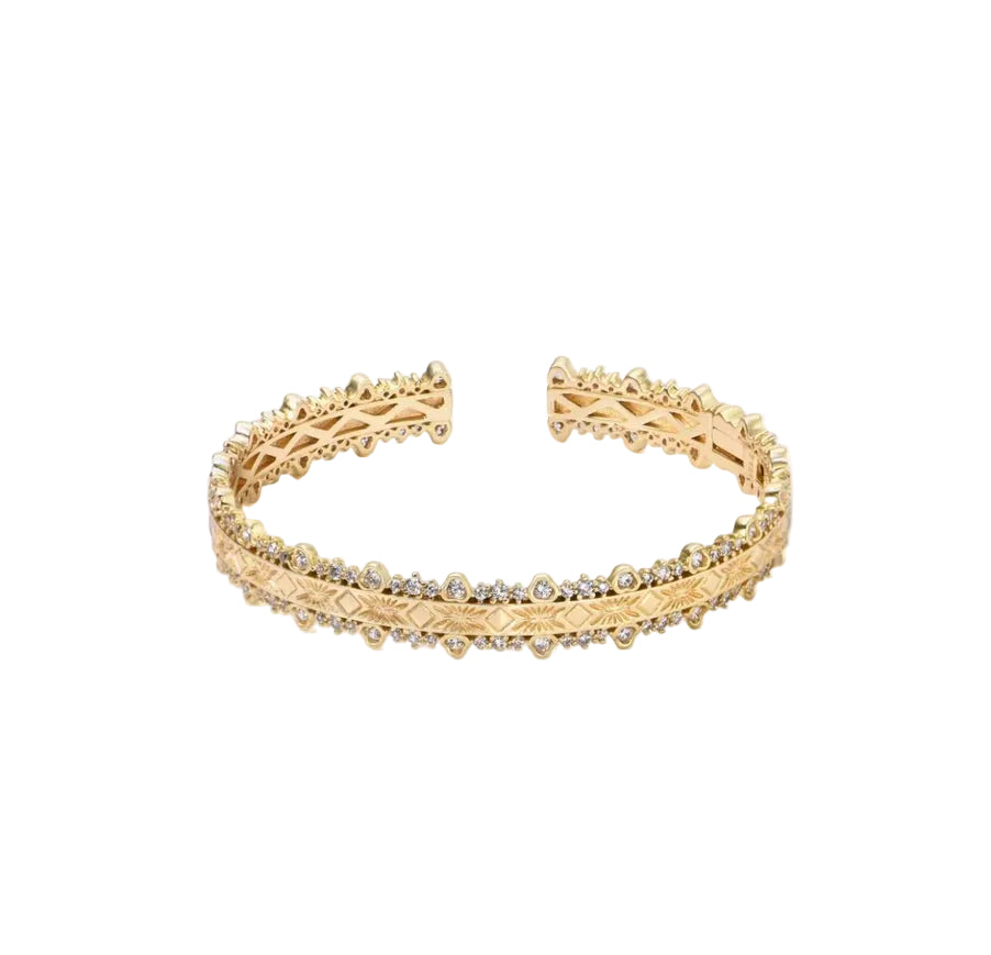 Golden Etched Cuff - Gem Vivi