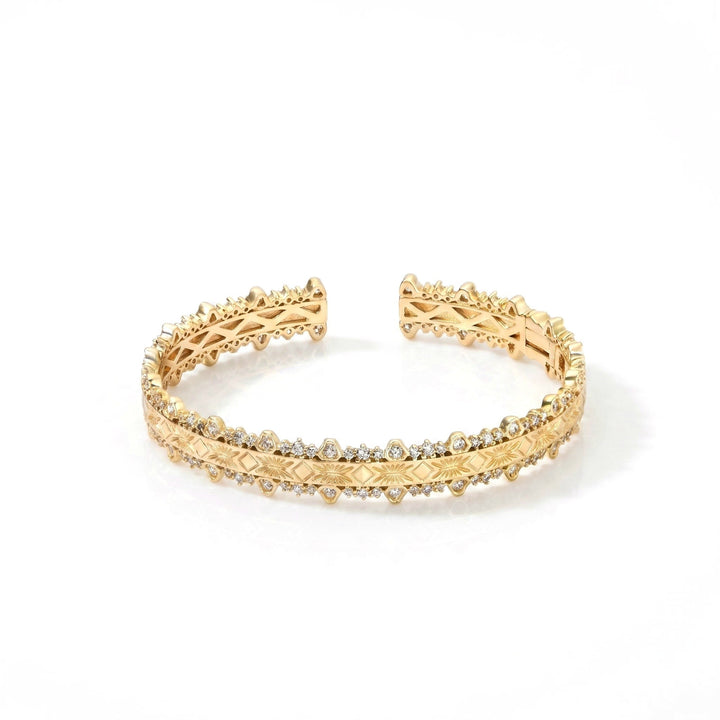 Golden Etched Cuff - Gem Vivi