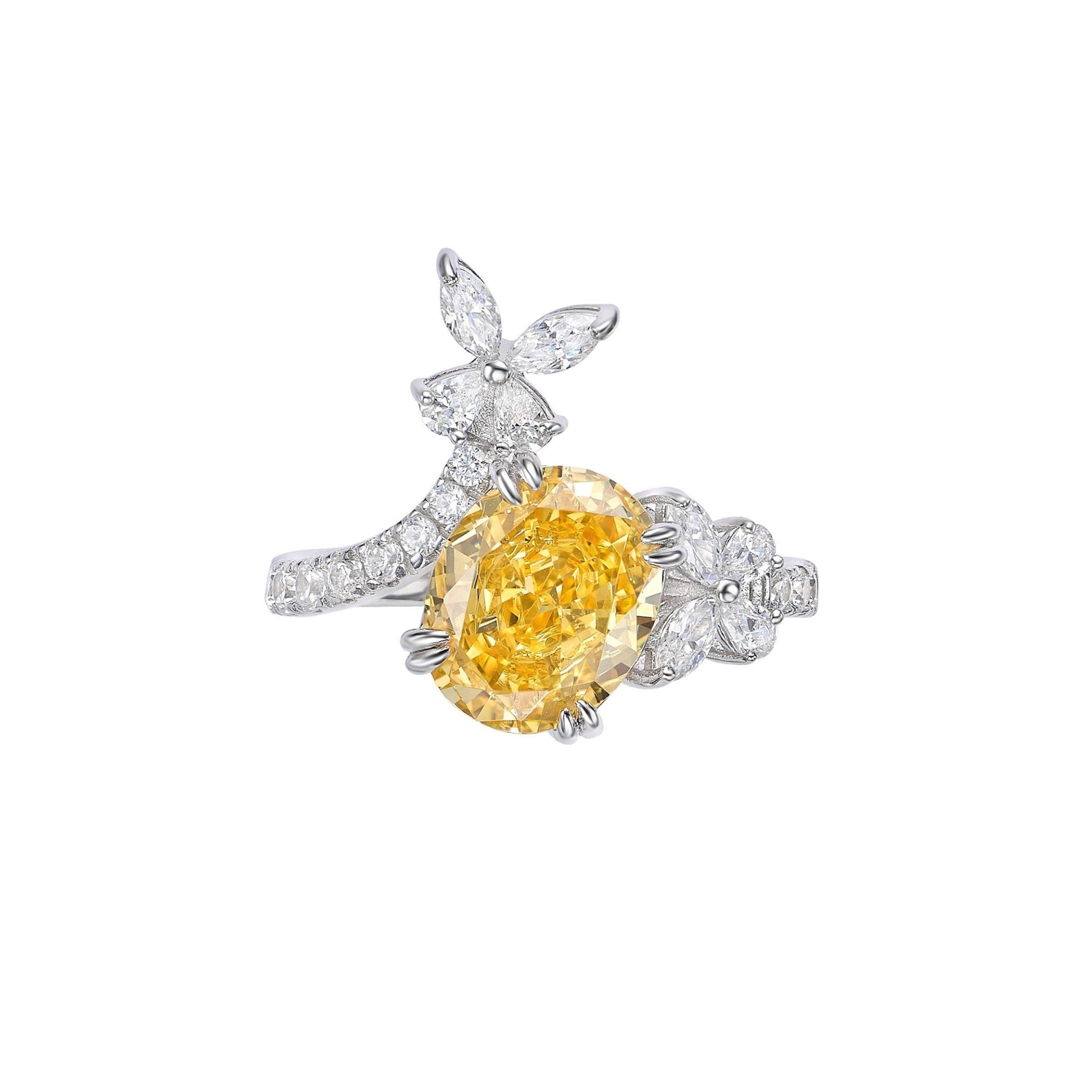 Golden Garden Bloom Canary Yellow Ring - Gem Vivi
