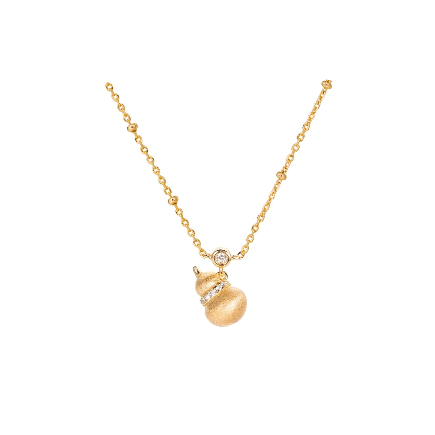 Golden Gourd Charm Necklace - Gem Vivi